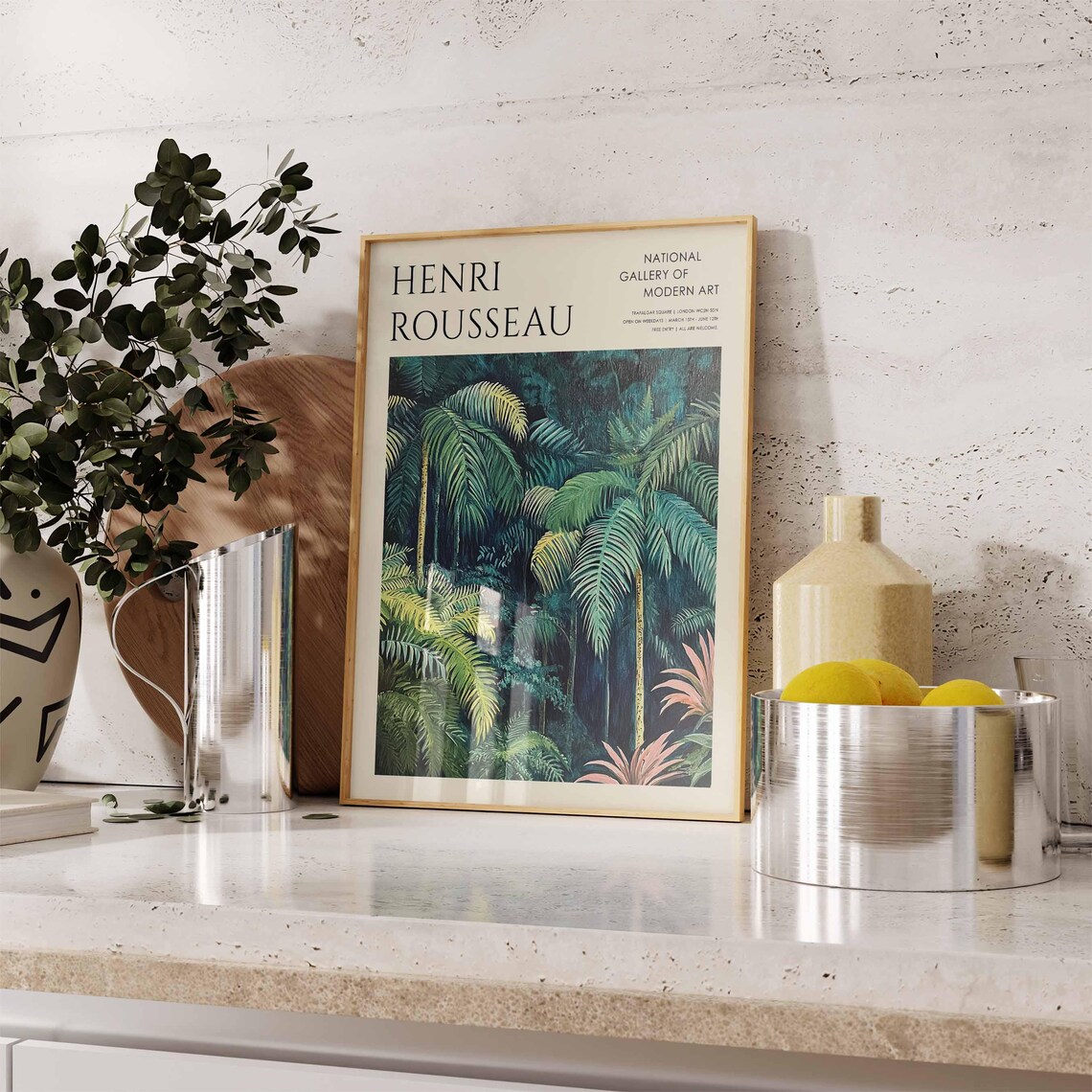 Henri Rousseau Tall Palm Trees in Dark Jungle National Gallery Poster - Image 3