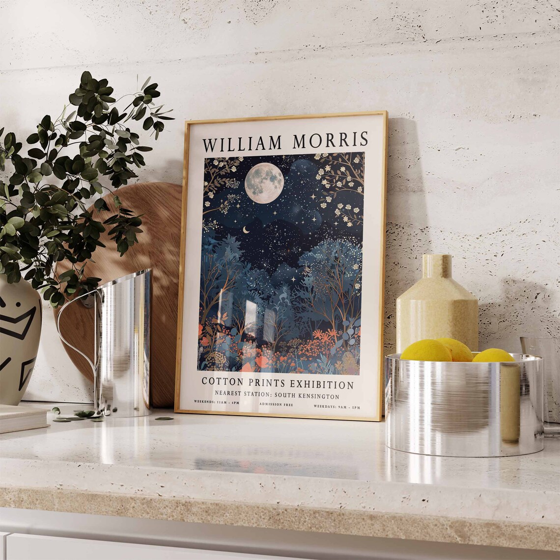 William Morris Moon Botanical Poster, Kew Gardens - Image 2