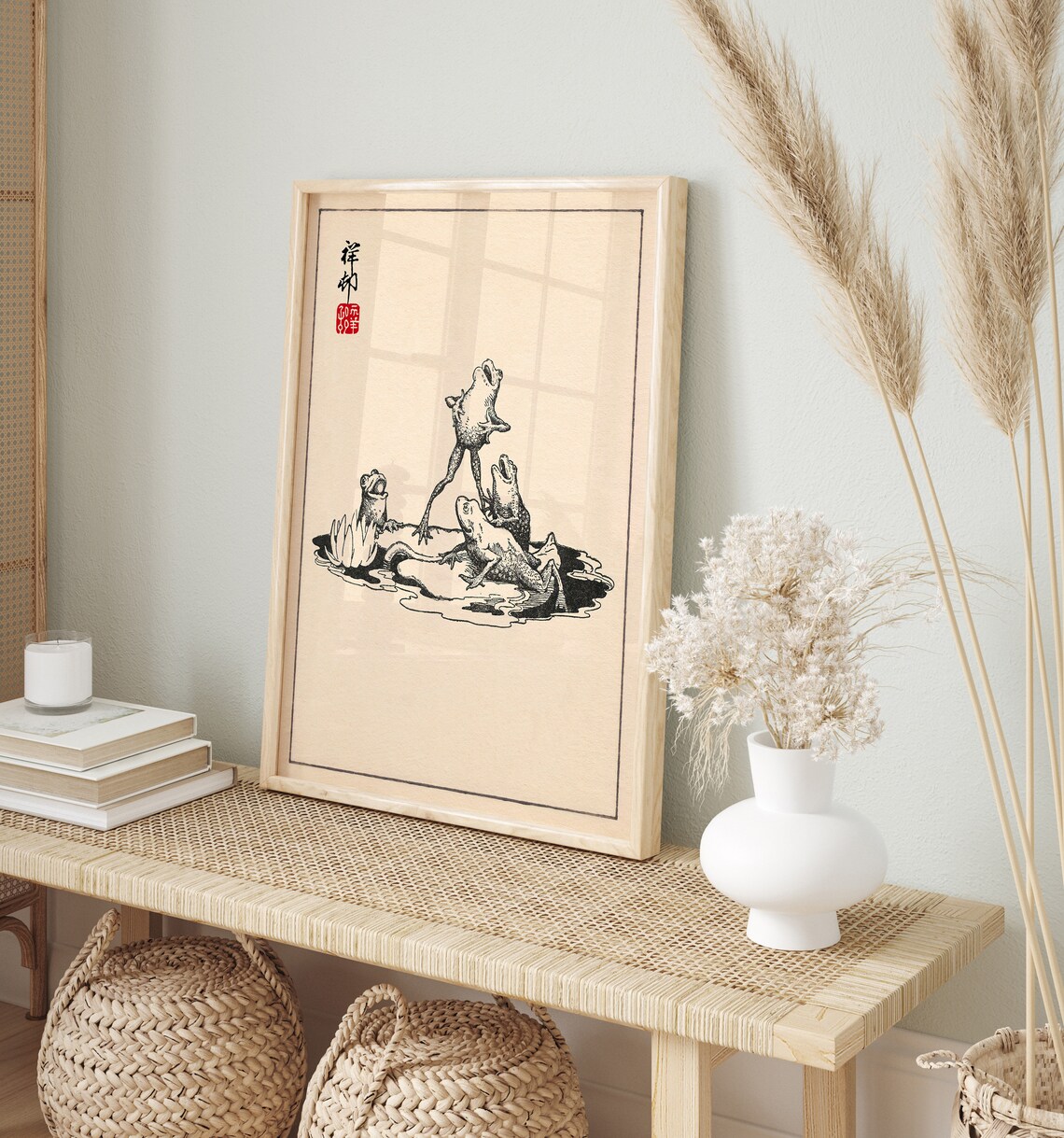 Japanese Frog Ukiyo-E Art Print, Vintage Animal Art - Image 2