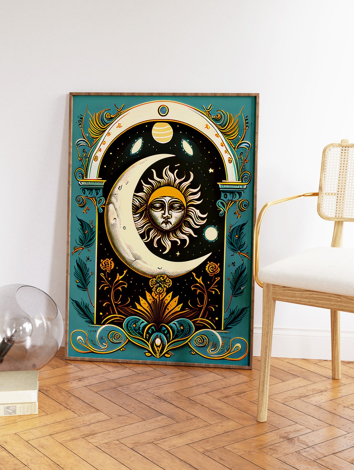 Sun and Moon Celestial Tarot Mystical Cosmic Wall Decor Poster - Image 2