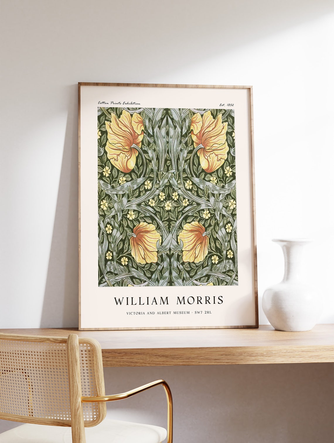 William Morris Yellow Poppy Botanical Pattern Exhibition Art Poster - Image 3