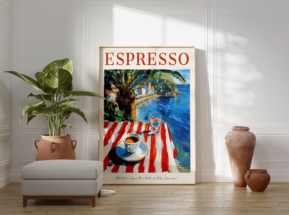 Italian Espresso Retro Coffee Poster, Kitchen Art Print - Image 2