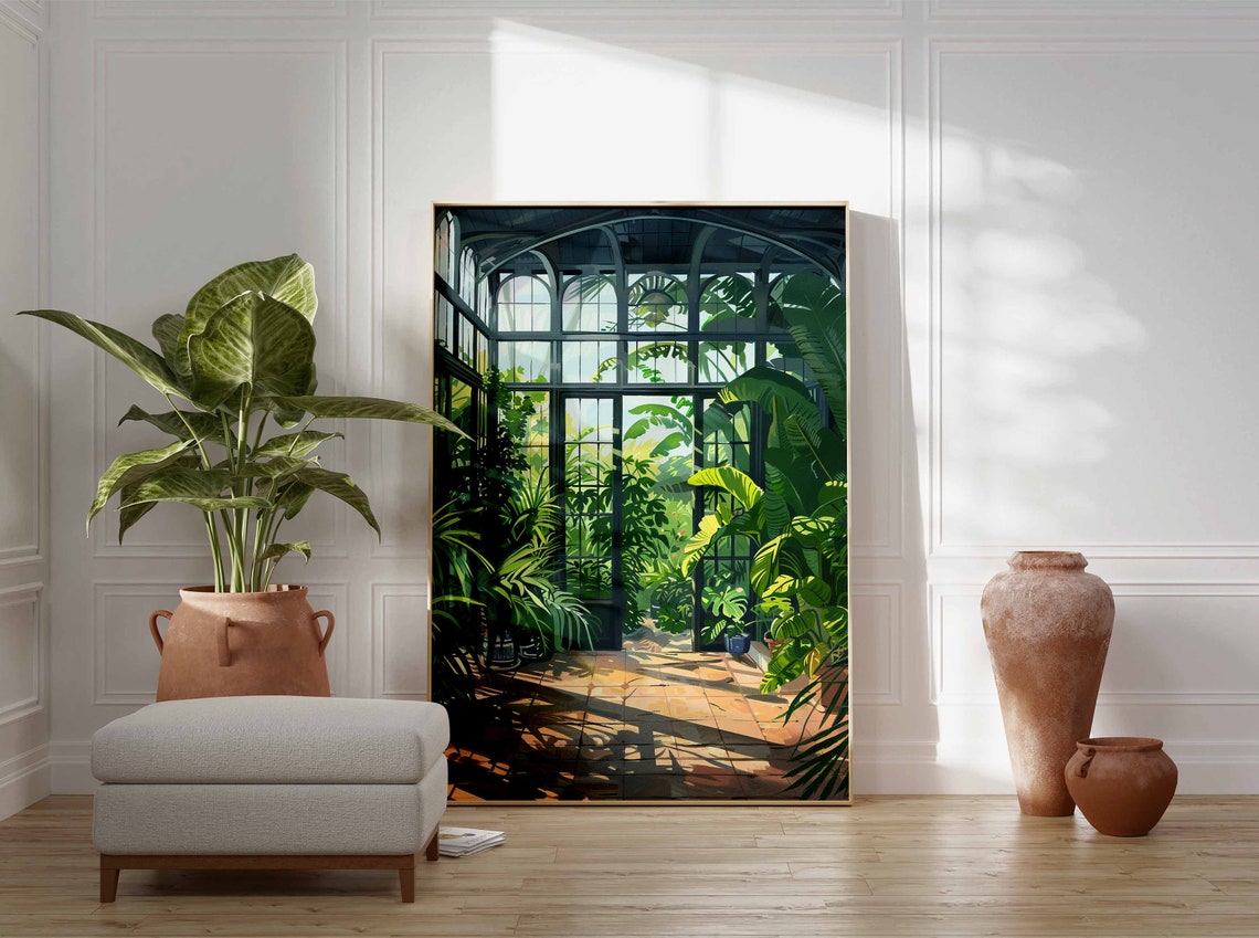 Victorian Palm Conservatory Glass Dome Interior Painting Poster - Image 2