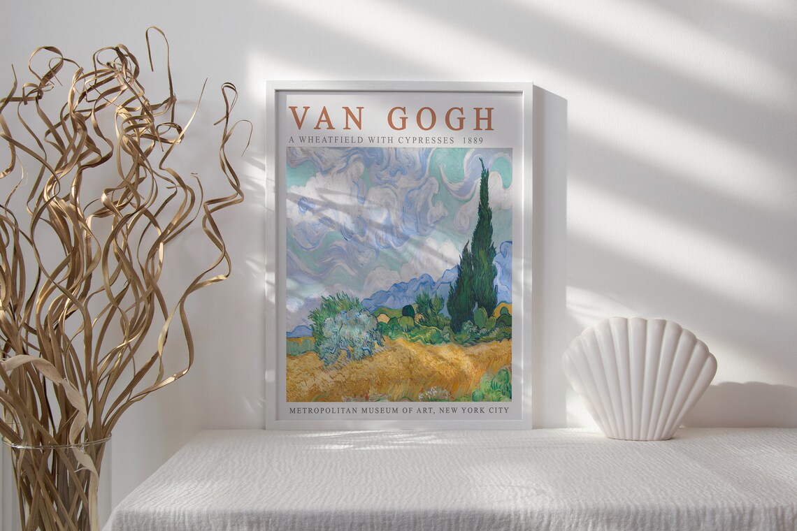 Van Gogh Wheatfield With Cypresses Art Print - Image 2