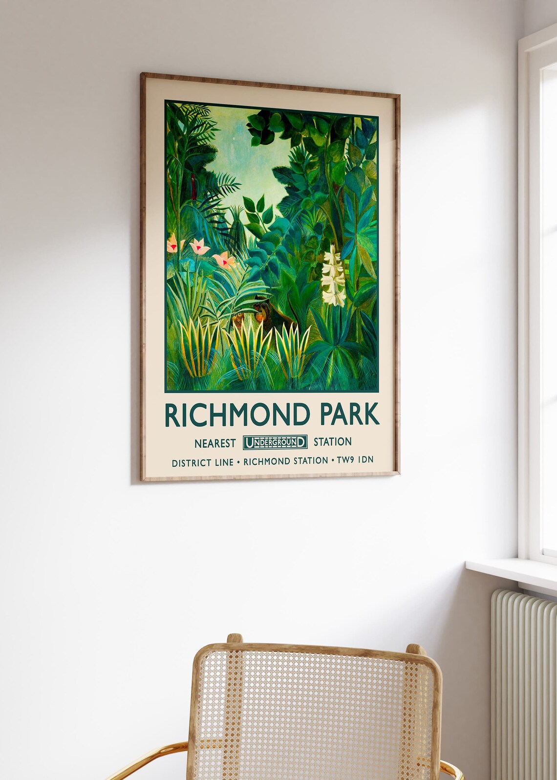 Richmond Park London Henri Rousseau Jungle Vintage Travel Poster - Image 2