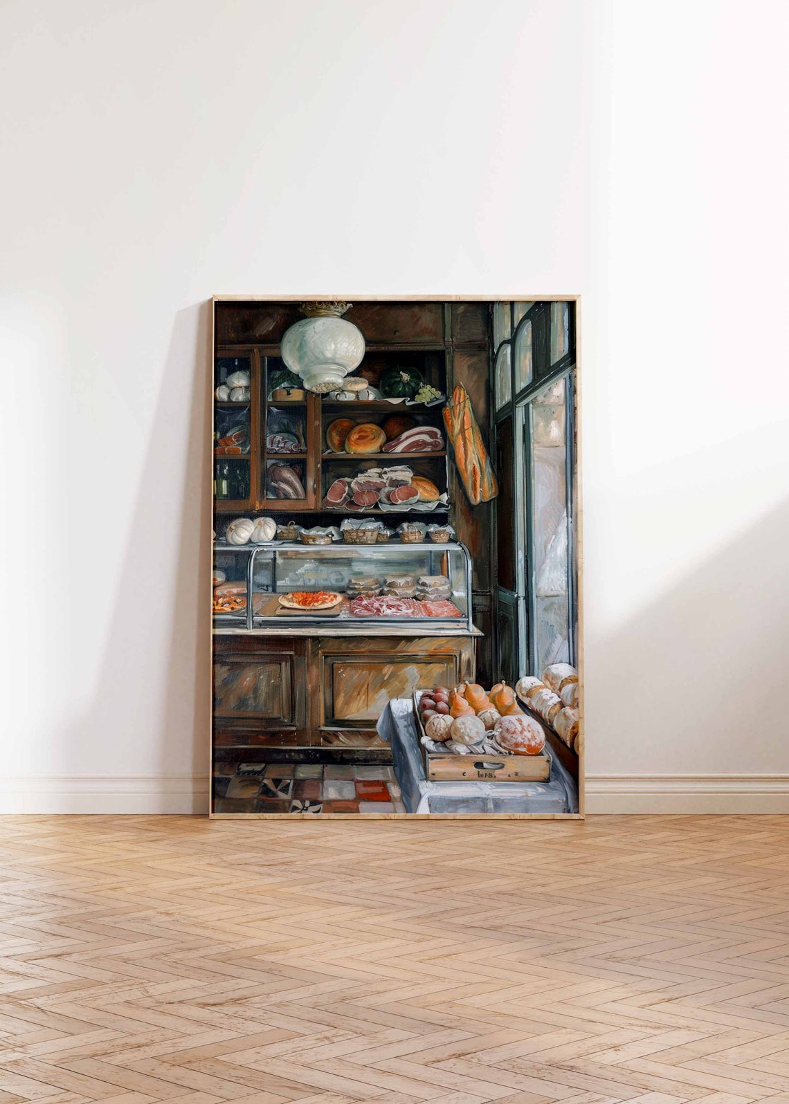 Bakery Deli Shelves Fresh Bread Pastries Hanging Baguettes Poster - Image 2