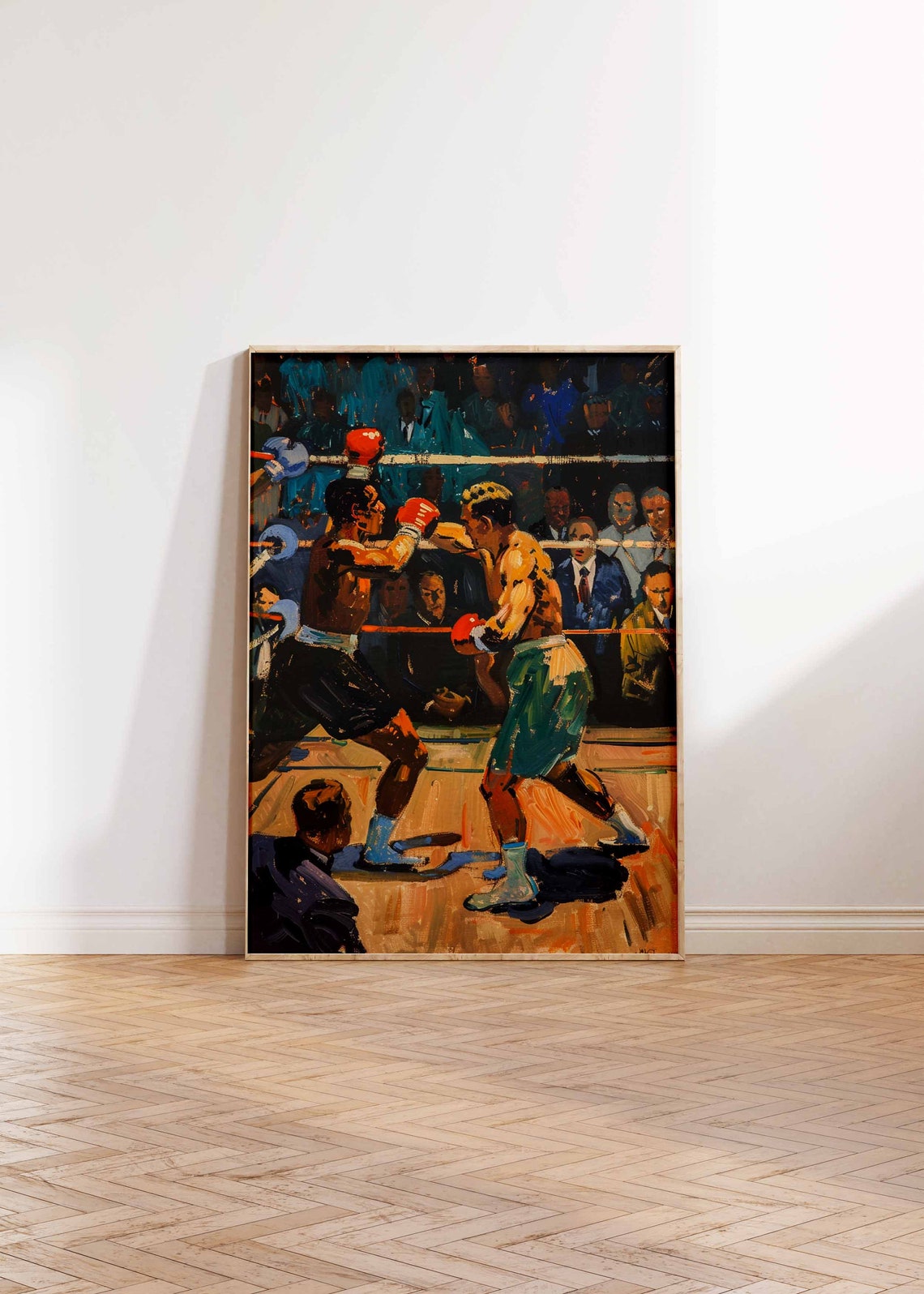 Intense Boxing Bout Red Gloves Corner Fight Action Sports Poster - Image 2