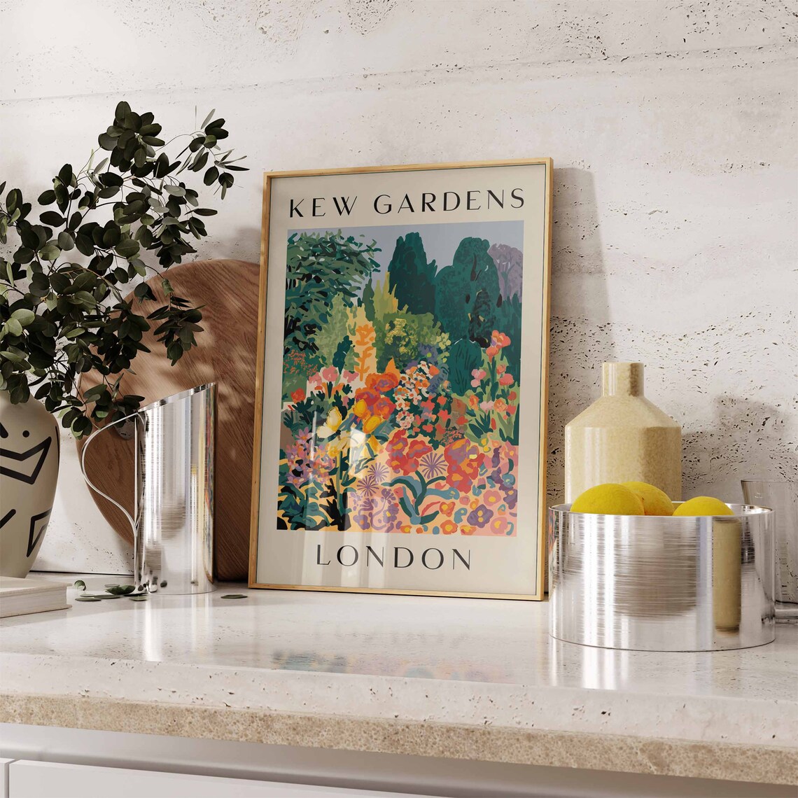 Kew Gardens Vibrant Colorful Flower Bed London Botanical Poster - Image 3