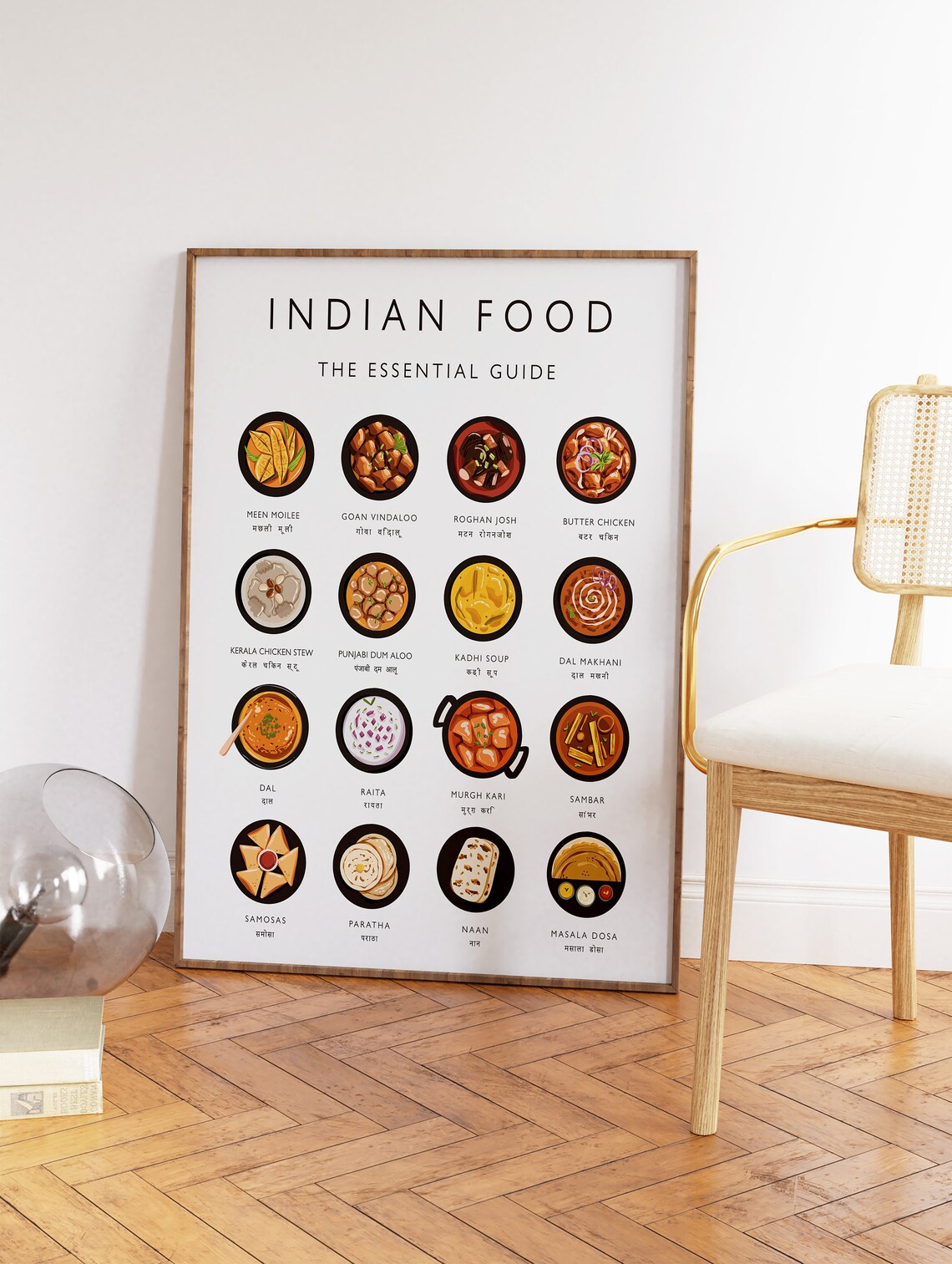 Indian Food Retro Art Print, Kitchen Wall Decor - Image 3