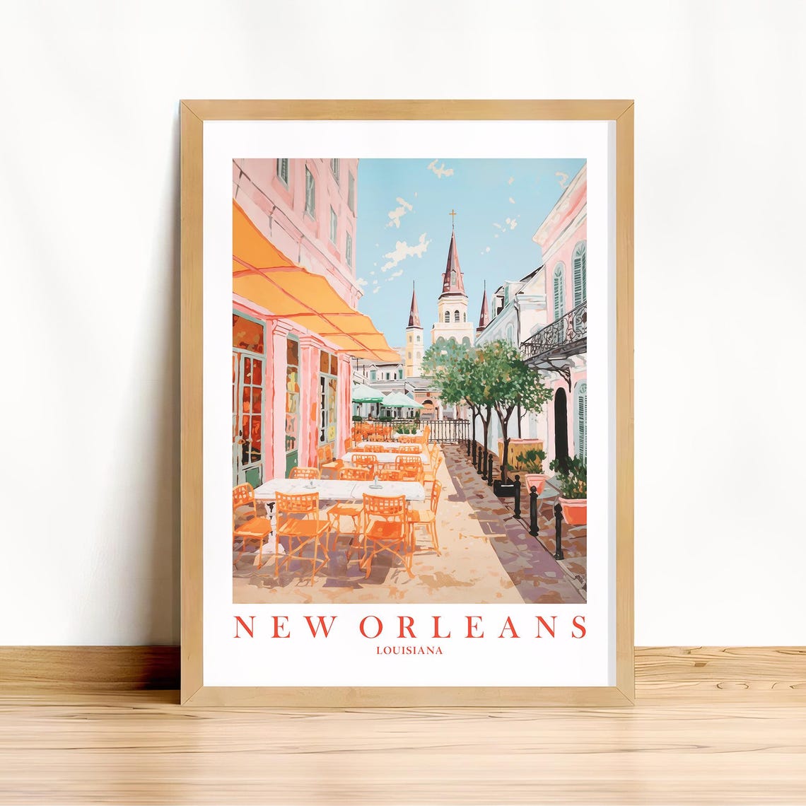 New Orleans French Quarter Cafe Scene Louisiana Poster Artwork