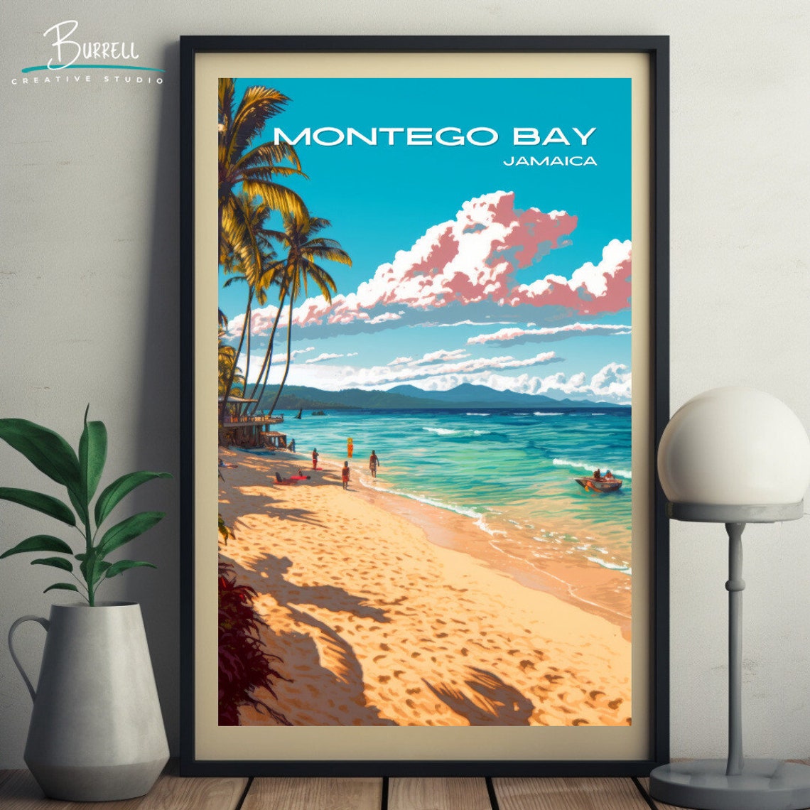 Montego Bay Jamaica Doctors Cave Beach Travel Poster Wall Art Poster Print - Image 5