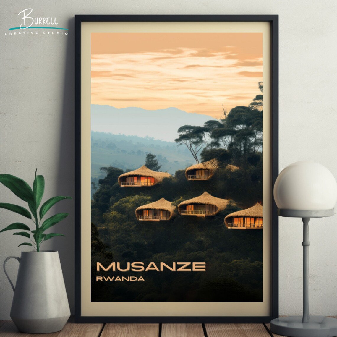 Musanze Rwanda Bisate Lodge Travel Poster - Image 5