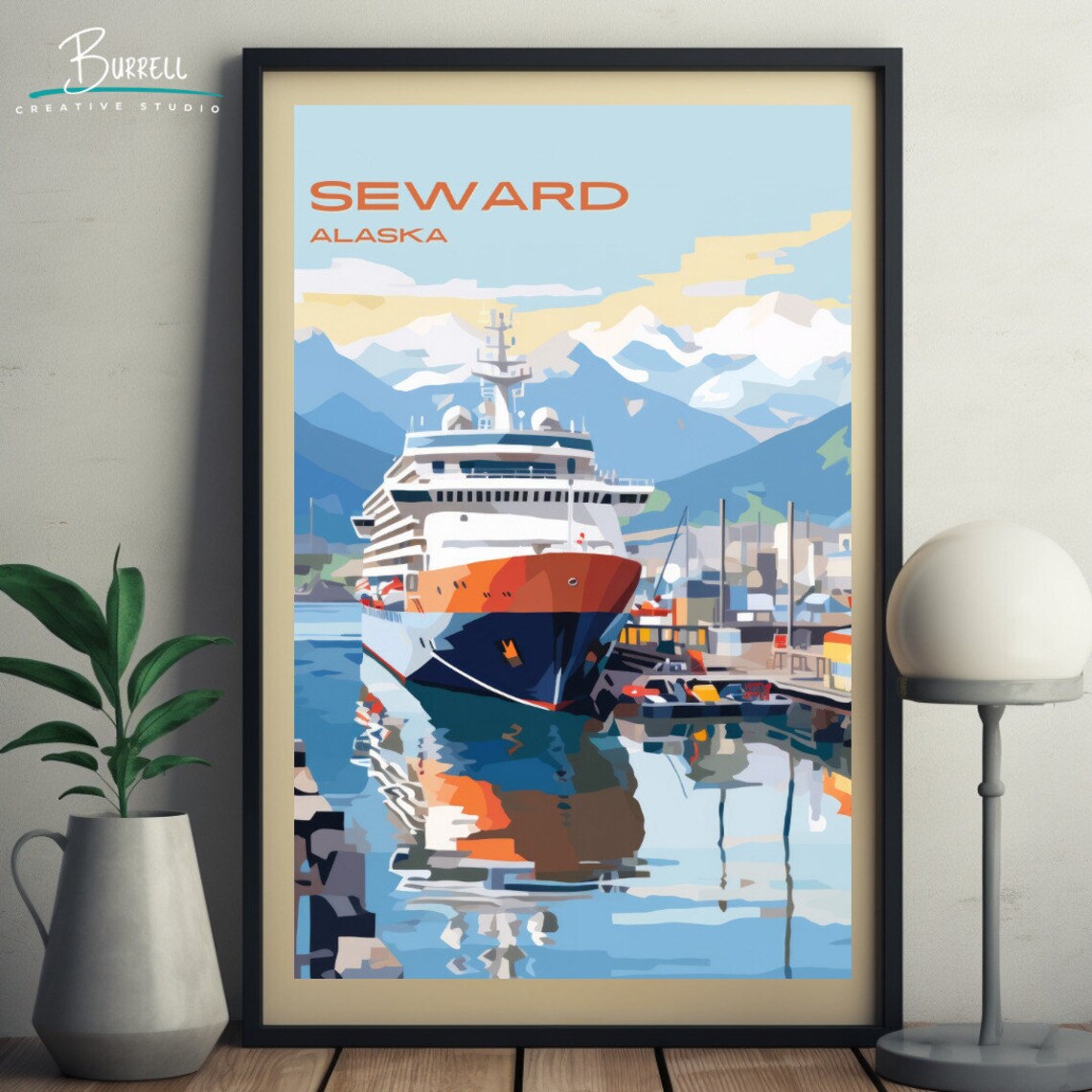 Seward Alaska Cruise Port Travel Poster - Image 5