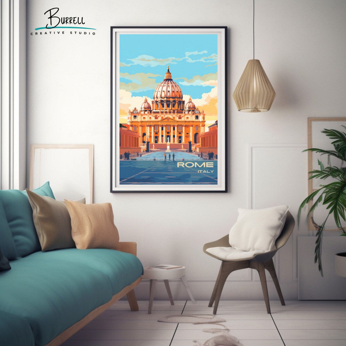 Rome Italy Saint Peters Basilica Dome St Peters Square Poster - Image 3