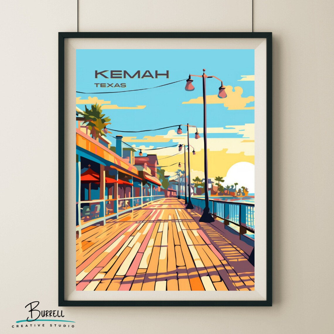 Kemah Texas Boardwalk Travel Poster Print
