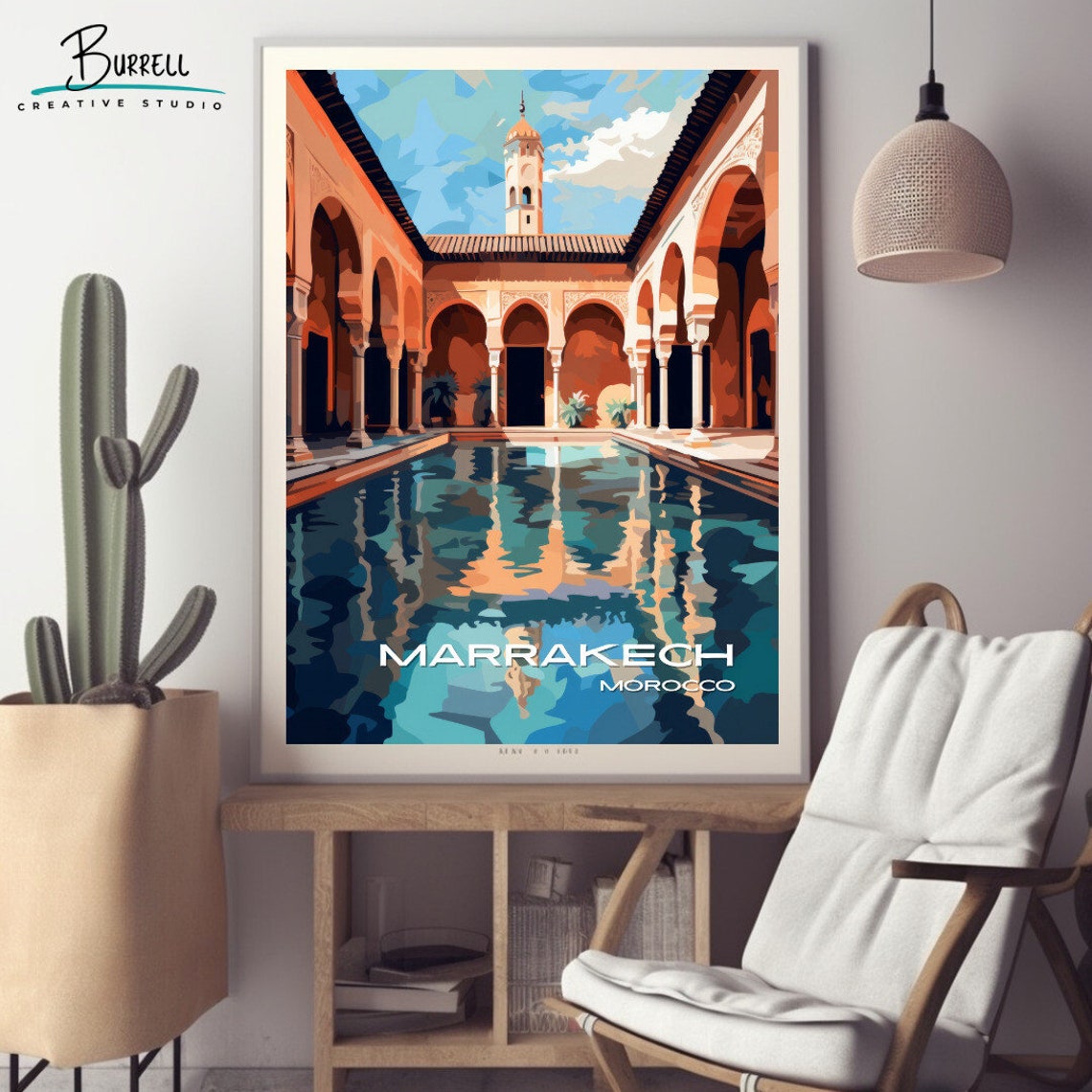 Marrakech Morocco Architecture Travel Poster Wall Art Poster Print - Image 2