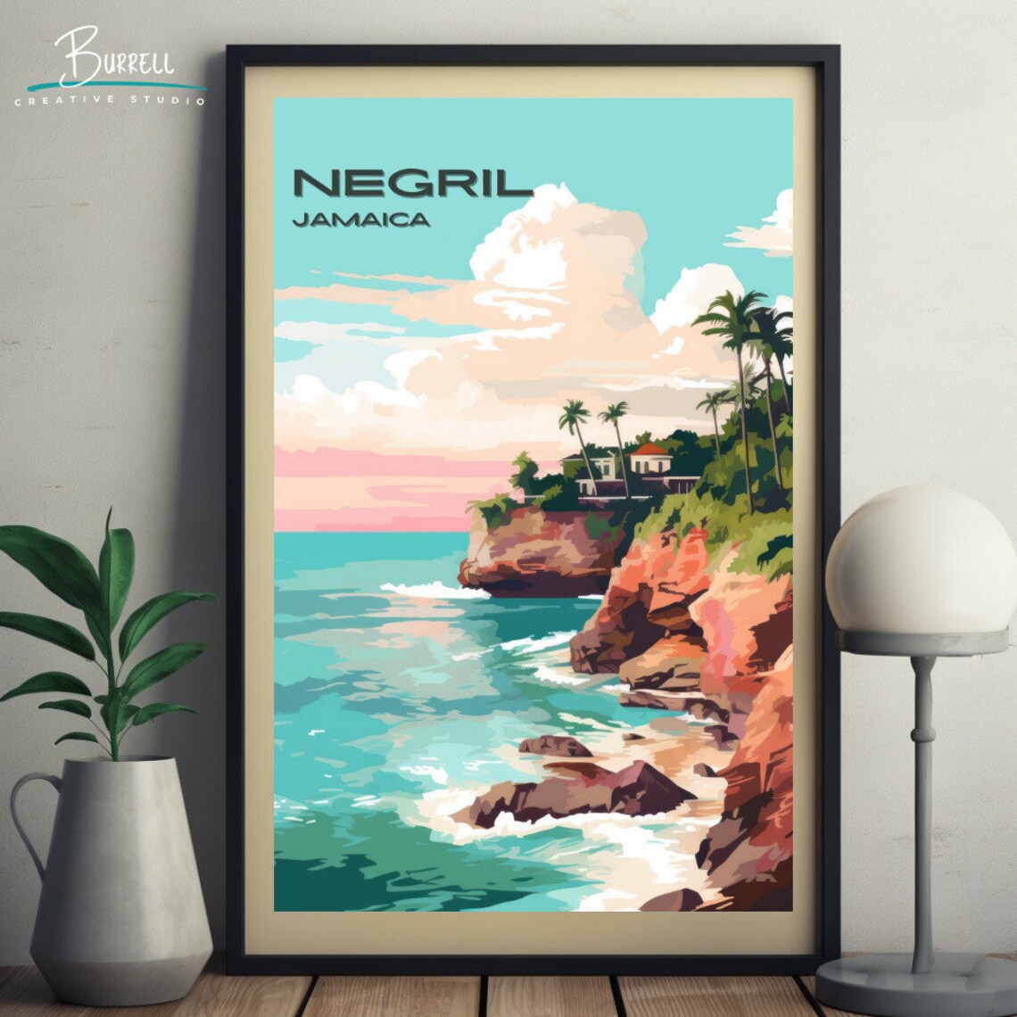 Negril Jamaica Cliffs Travel Poster Print - Image 5