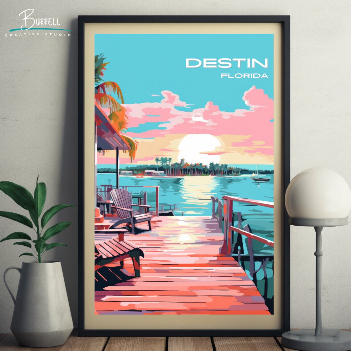Destin Florida Ocean View Travel Poster Print - Image 5