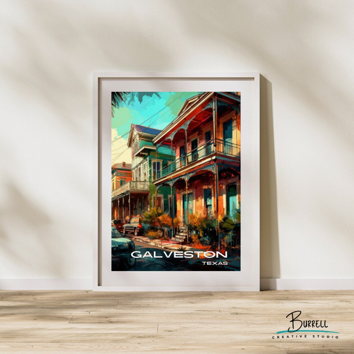Galveston Texas Antique Home Travel Poster - Image 2
