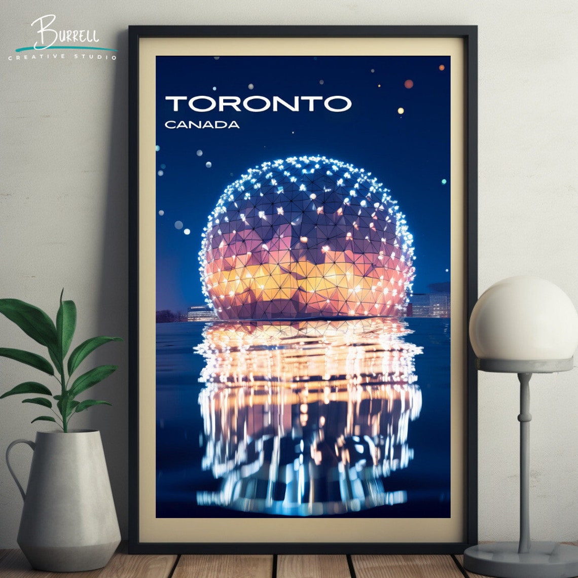 Toronto Canada Cinesphere Night Reflection Lights Travel Poster - Image 2