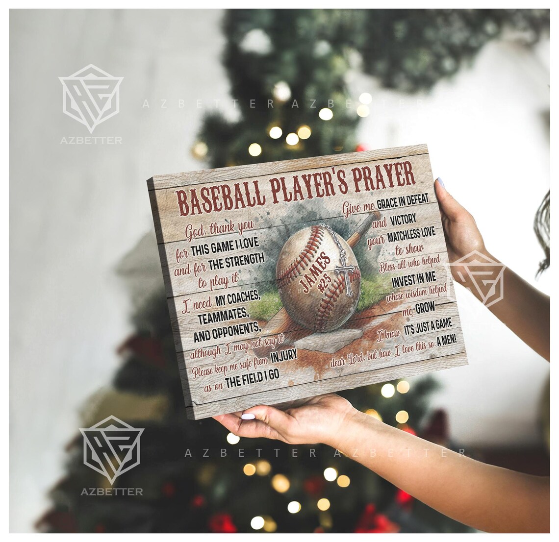 Personalized Baseball Players Prayer, Gift For Baseball Player - Image 5