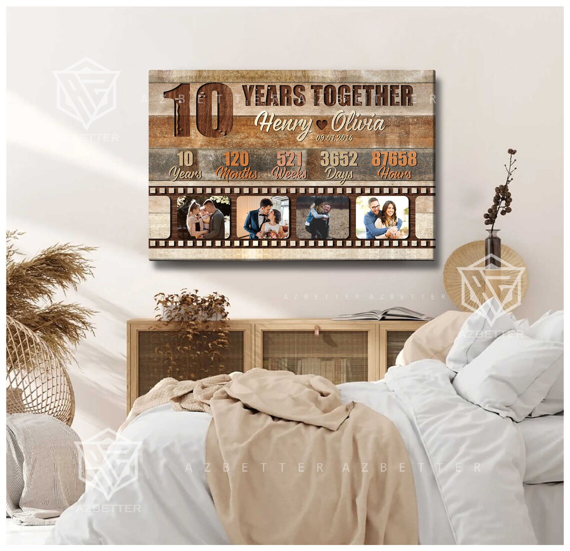 10 Years Together Anniversary Timeline Photo Memories Milestone Poster - Image 5