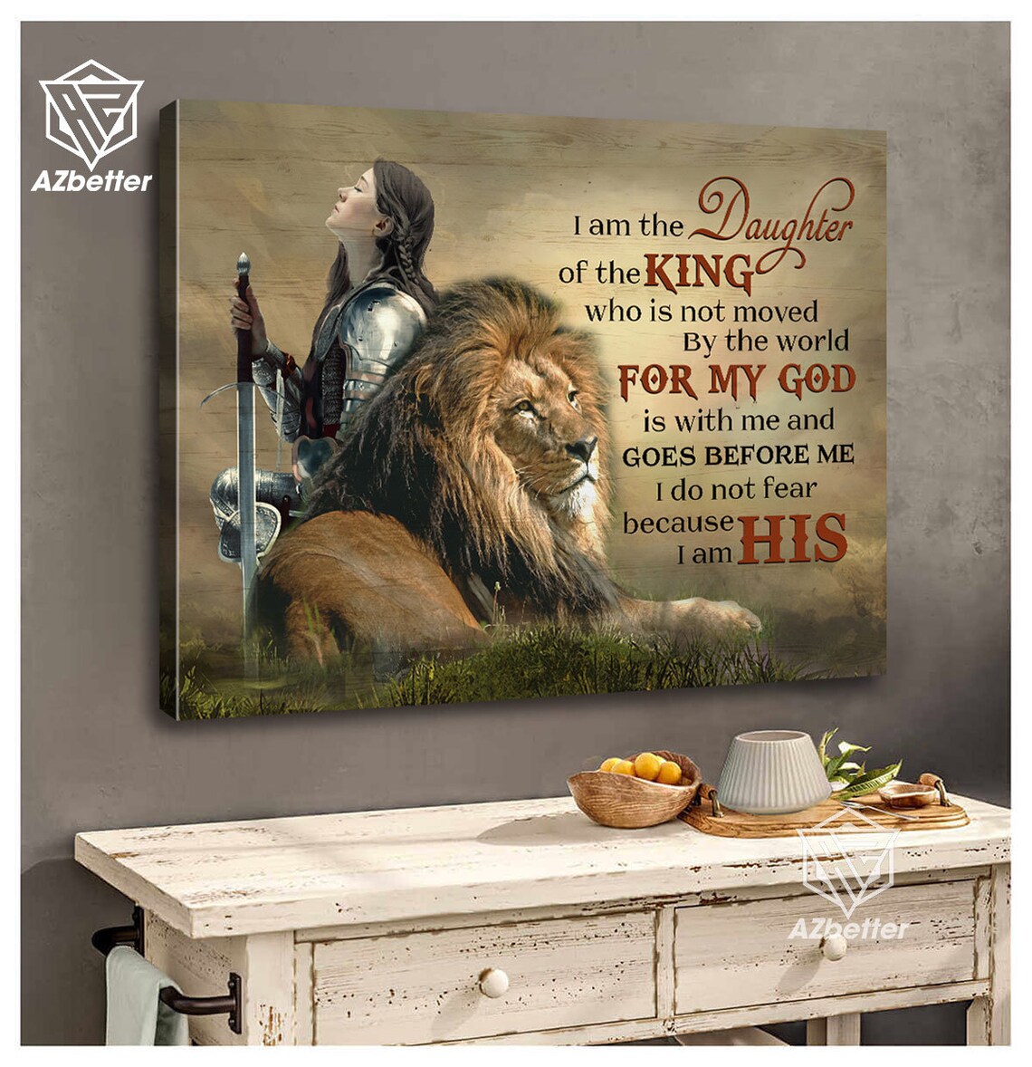Daughter Of The King Warrior Woman Lion Sword Christian Poster - Image 5