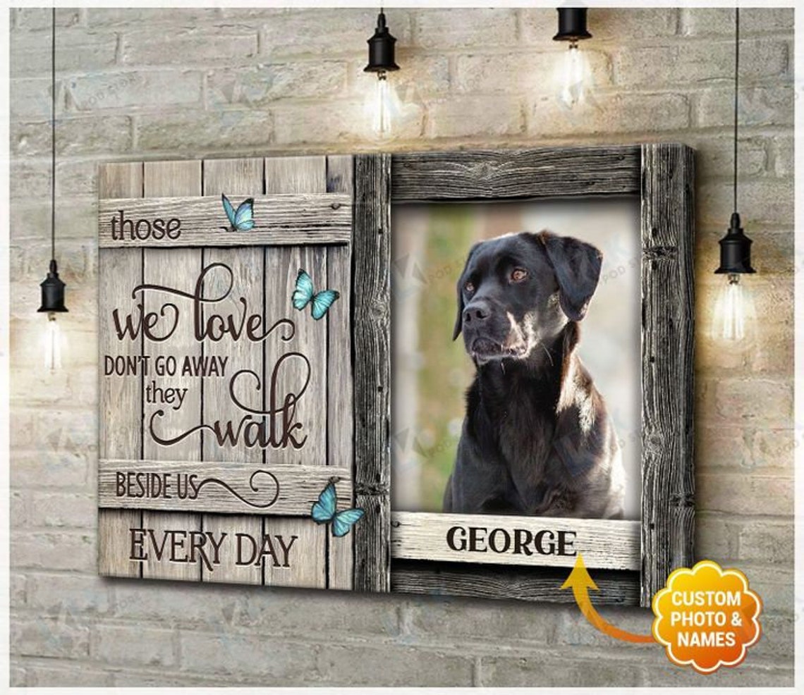 Custom Black Labrador Memorial Photo Frame with Name Place Poster - Image 5