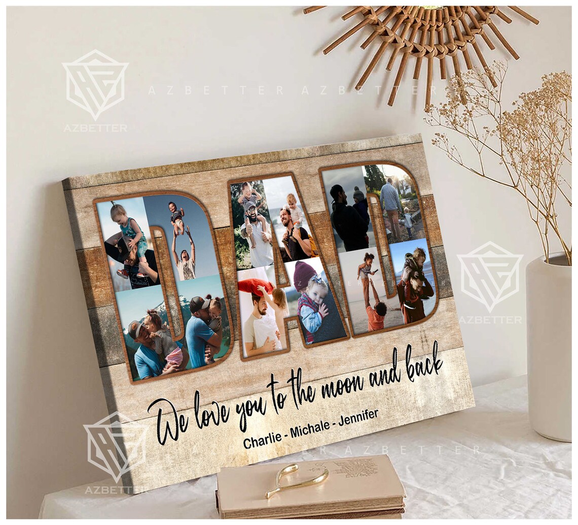 We Love You To The Moon And Back Dad Photo Letter Keepsake Poster - Image 5
