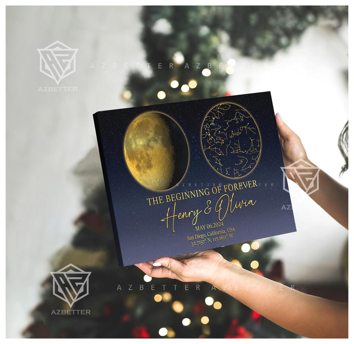 The Beginning of Forever Moon and Star Map Wedding Date Poster - Image 5