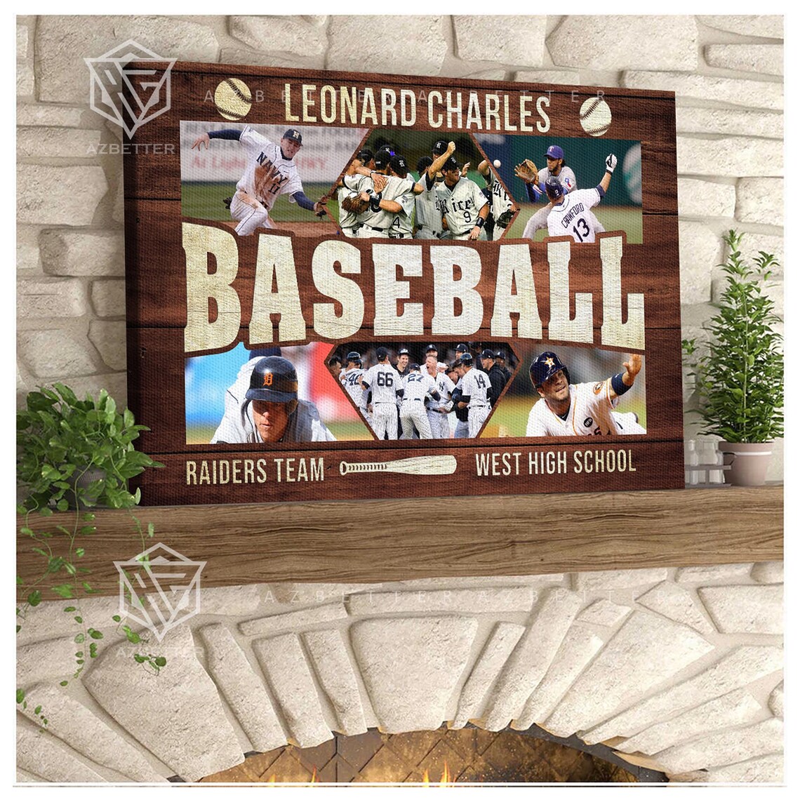 Personalized Baseball Photo Collage Custom Senior Night Player Poster - Image 3