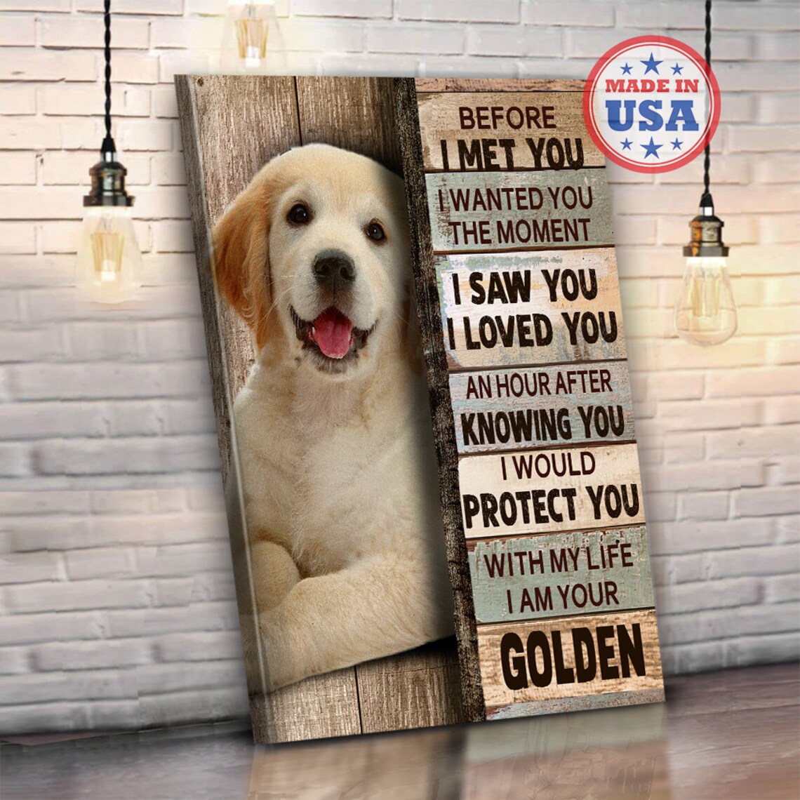 Golden Retriever Puppy Before I Met You I Loved You Quote Poster - Image 4