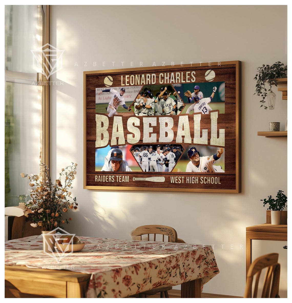 Personalized Baseball Photo Collage Custom Senior Night Player Poster - Image 4