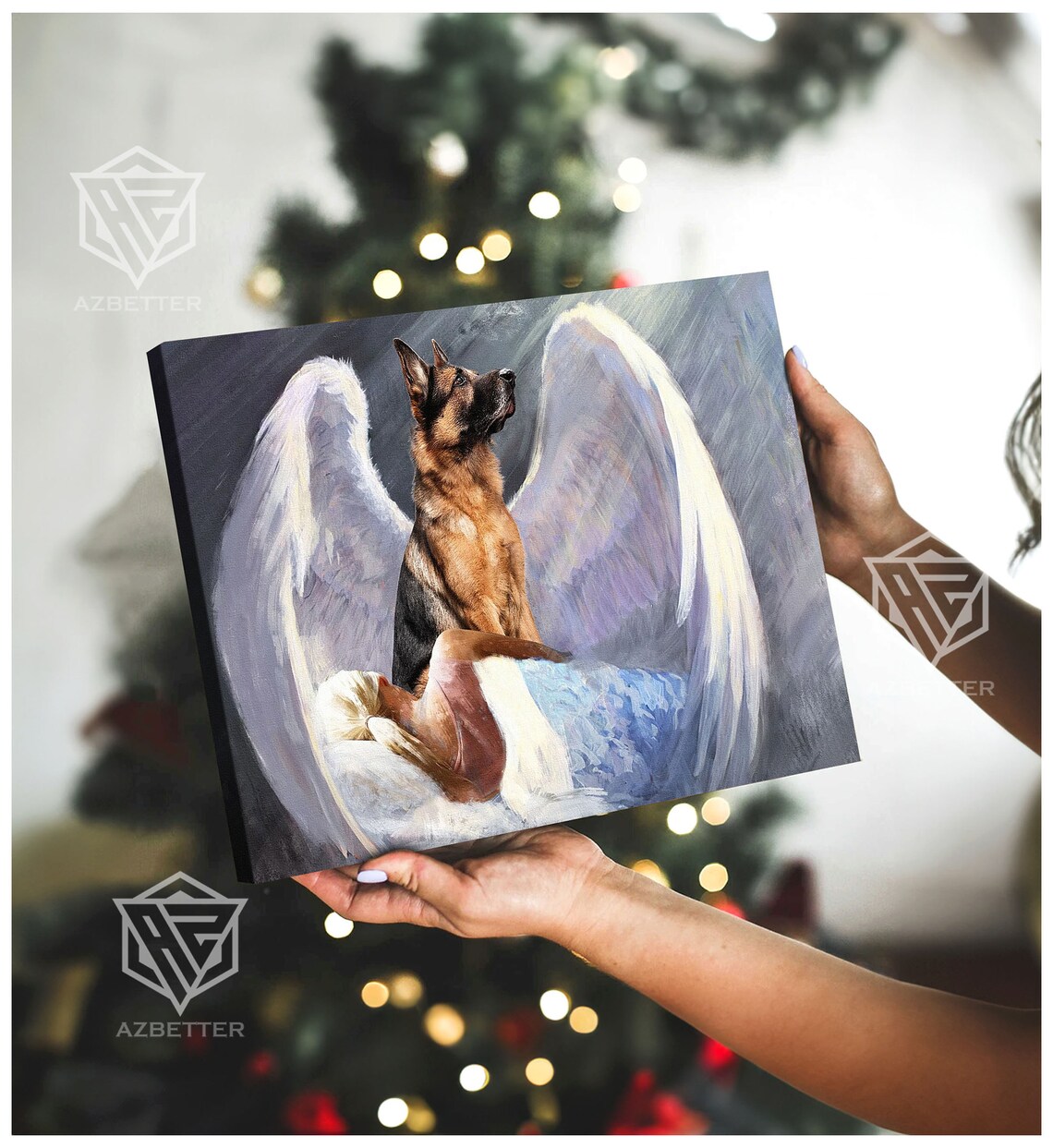 German Shepherd Guardian Angel Protecting Sleeping Girl Poster - Image 5