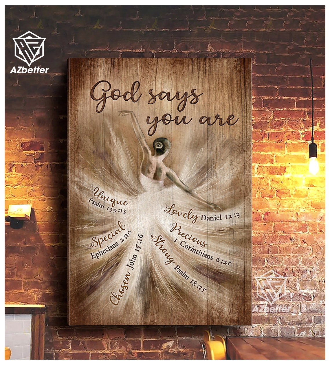 God Says You Are Ballerina Dancer Scripture Affirmation Ballet Poster