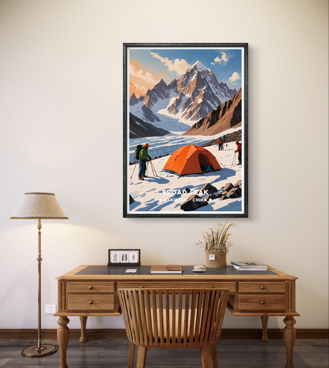Broad Peak Expedition Orange Tent Camp Climbers Karakoram Poster - Image 3
