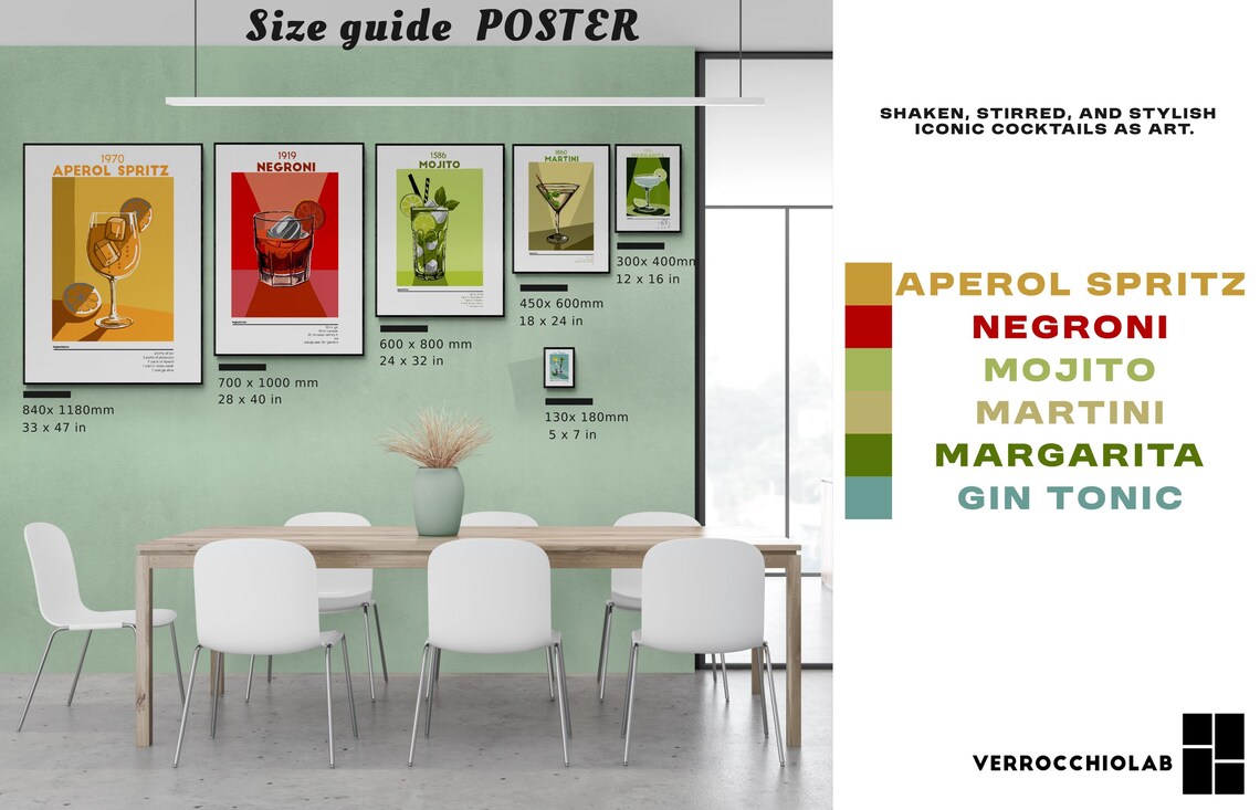 Vintage 1936 Margarita Cocktail Recipe Home Bar Decor Art Poster - Image 2