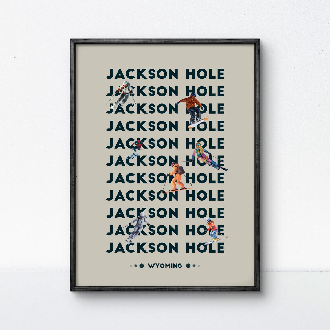 Jackson Hole Ski Poster, Wyoming Winter Travel Poster