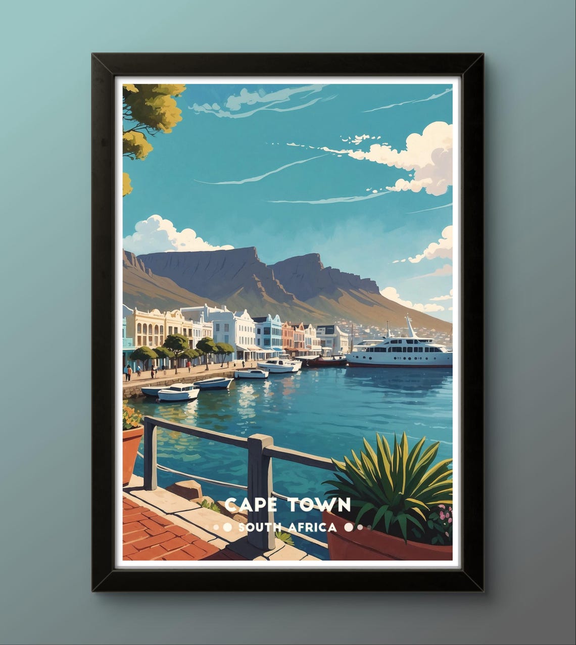 Cape Town South Africa Waterfront Harbor Scenic Travel Wall Poster - Image 3