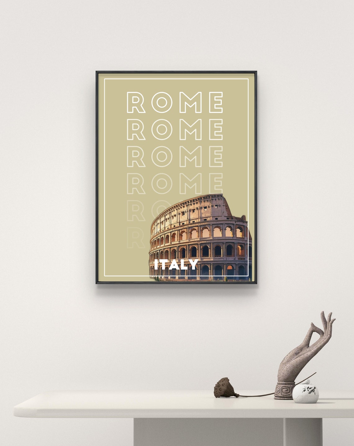 Rome Italy Colosseum Ancient Landmark Modern Typography Poster - Image 2