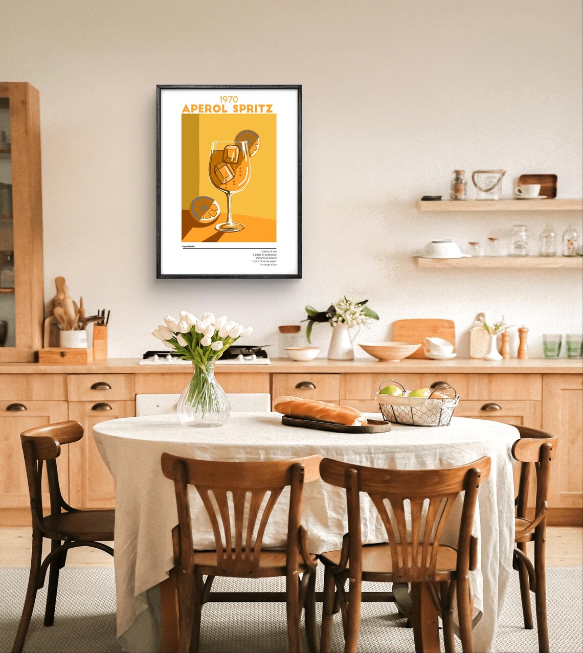 Vintage 1970 Aperol Spritz Cocktail Recipe Home Bar Art Poster - Image 4