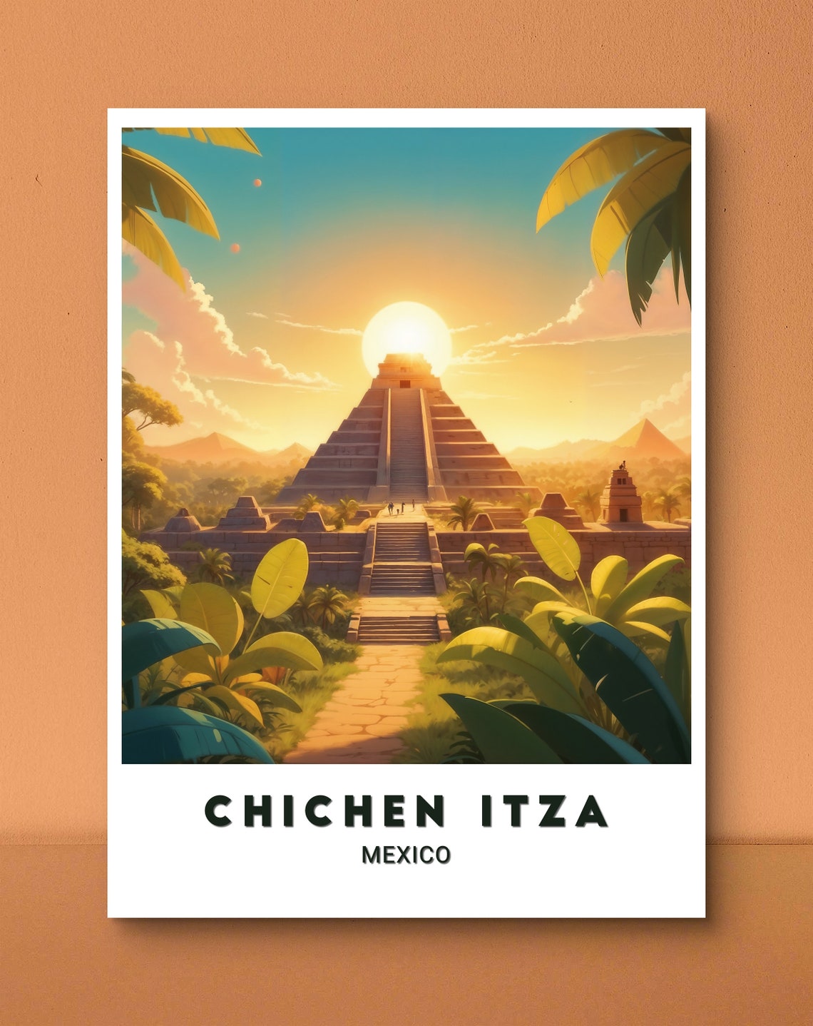 Chichen Itza Mexico El Castillo Pyramid Sunrise Jungle Poster