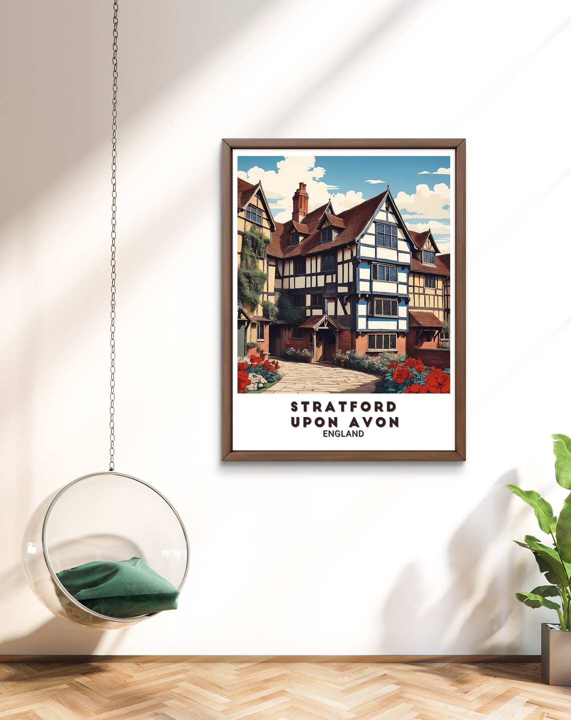 Stratford Upon Avon England Tudor House Travel Poster Shakespeare Art - Image 3