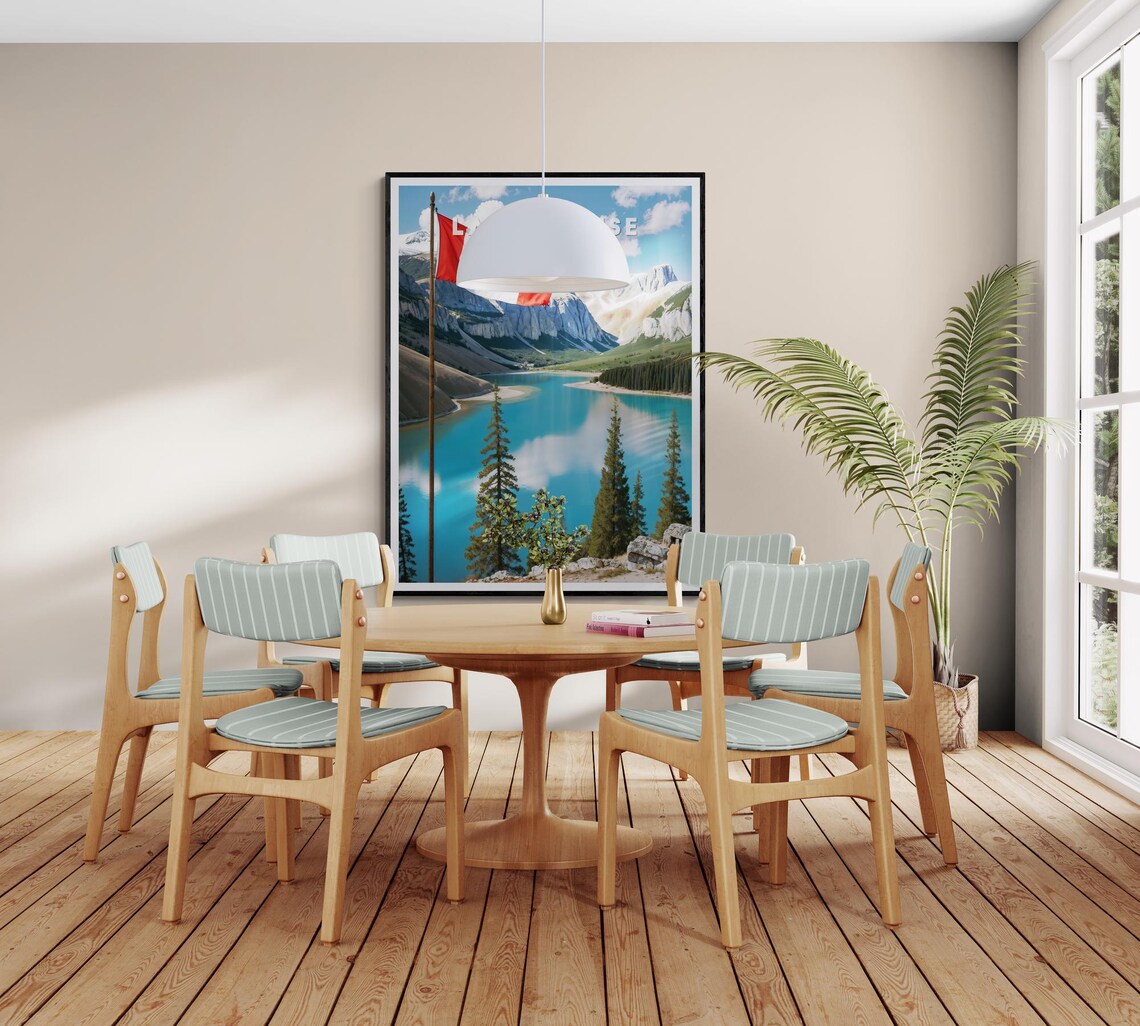 Lake Louise Canada Turquoise Lake Mountain Flag Travel Poster - Image 3