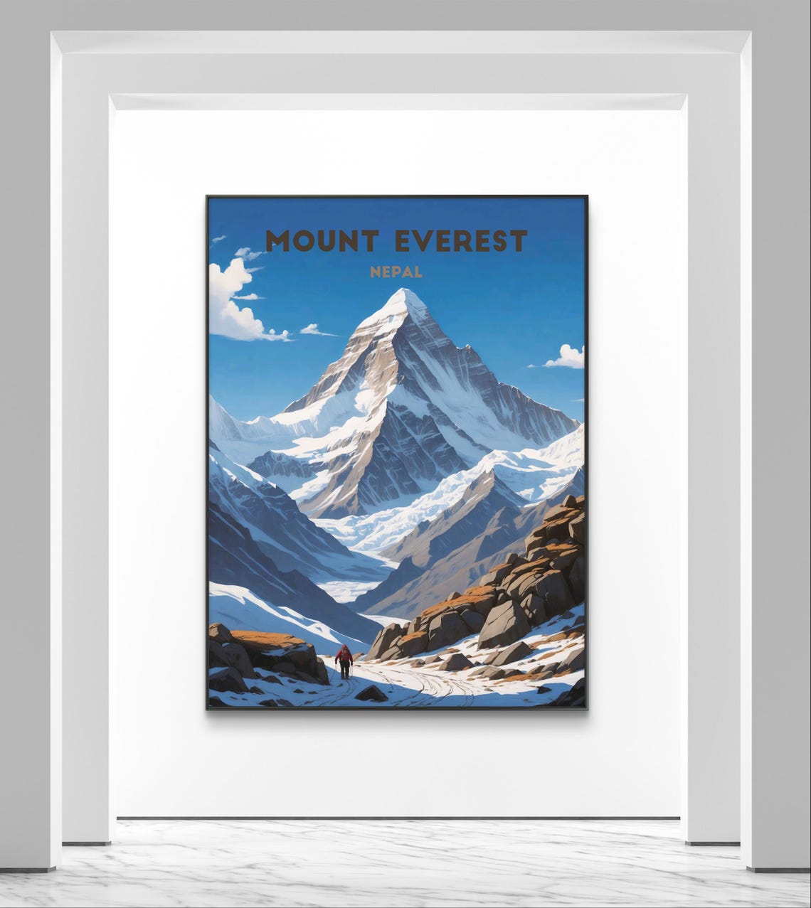 Mount Everest Nepal Majestic Himalayan Snow Peak Travel Poster - Image 2