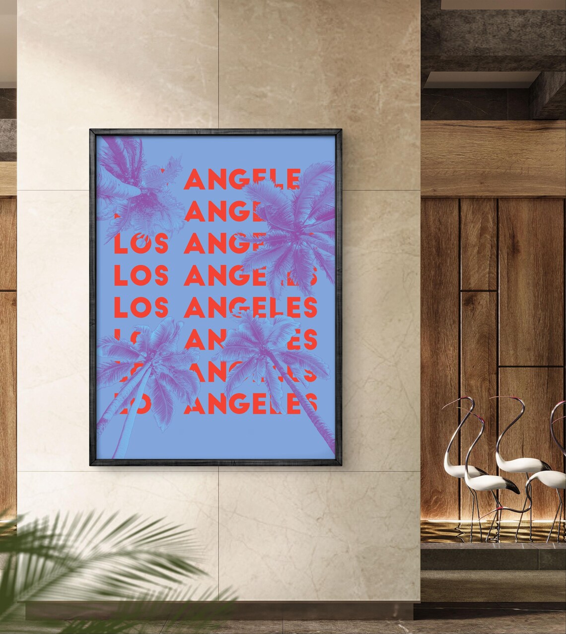 Los Angeles Poster, Palm Tree Bold Typography Retro - Image 2