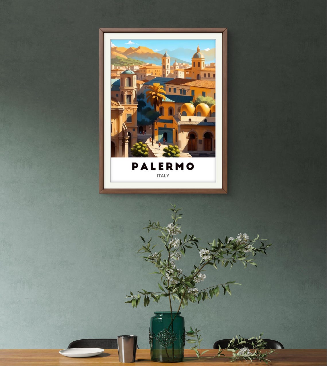 Palermo Golden Rooftops Domes And Cathedral Italy Travel Poster - Image 3