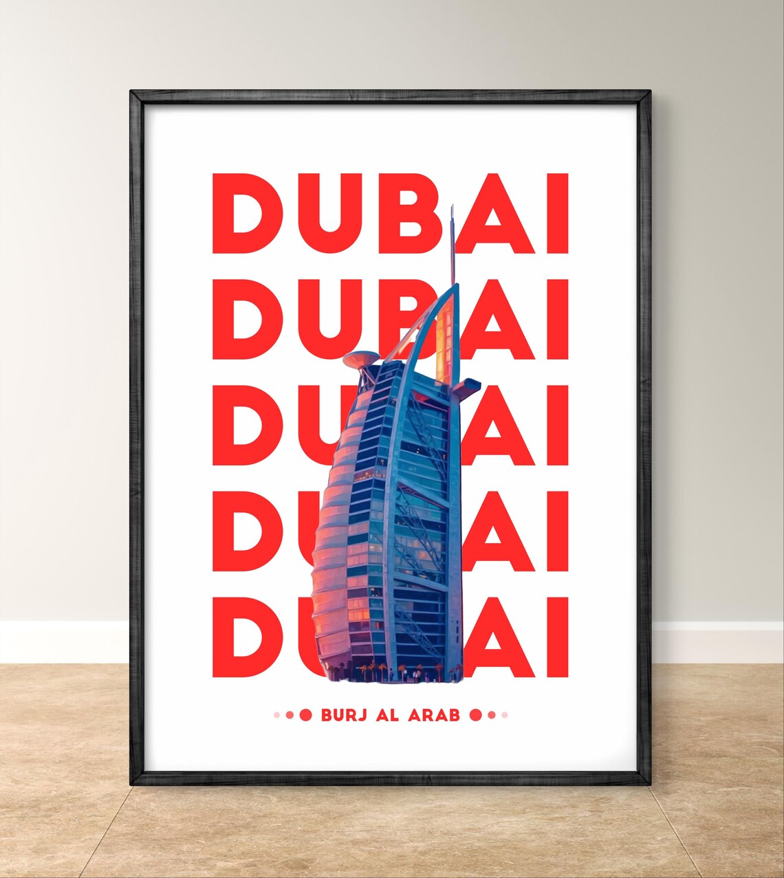 Dubai Burj Al Arab Minimalist Wall Art Print - Image 3