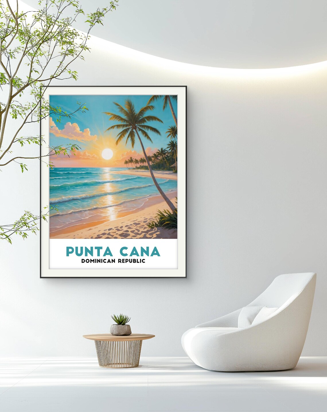 Punta Cana Dominican Republic Tropical Sunrise Beach Art Poster - Image 3