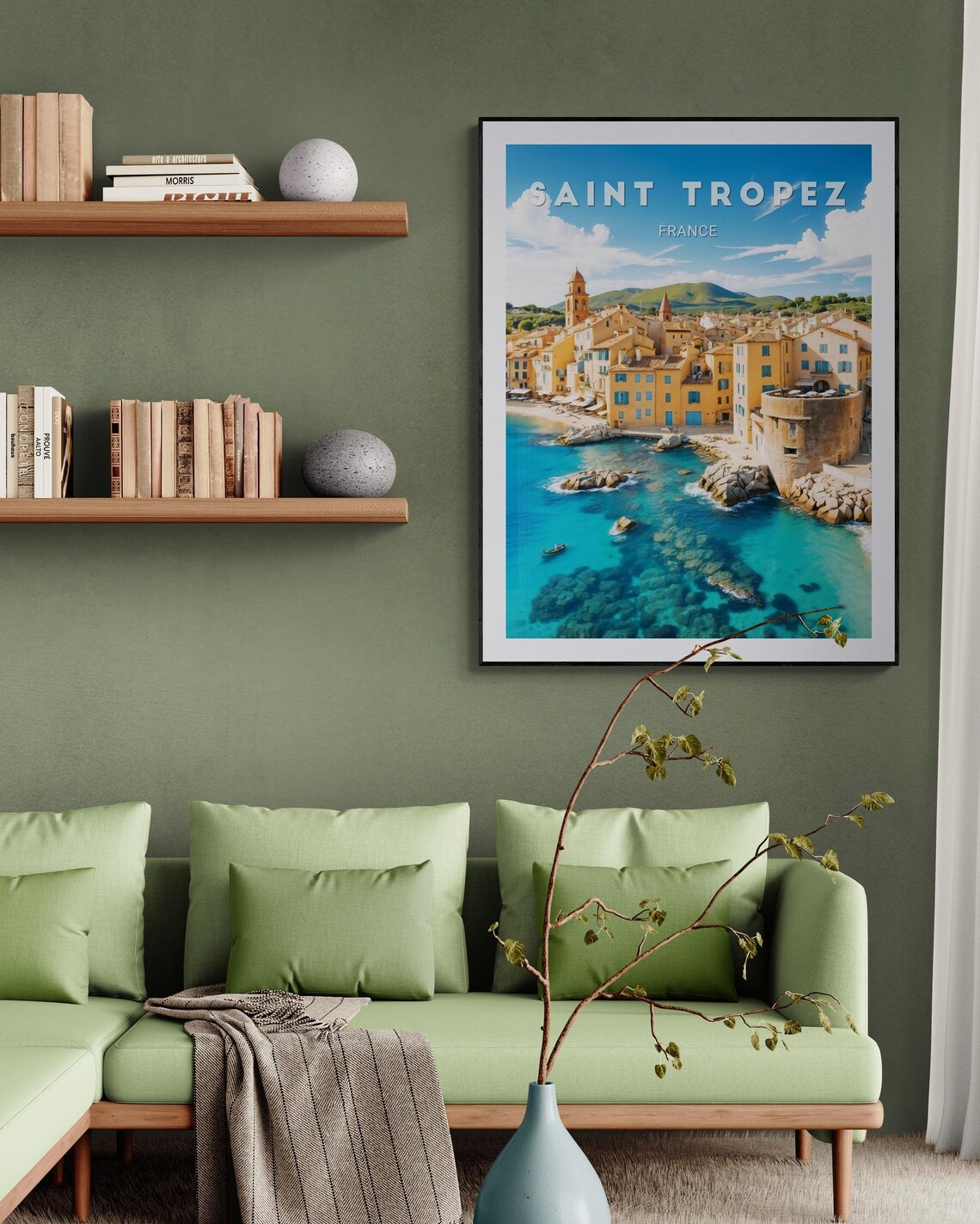 Saint Tropez Turquoise Coast Rocks Harbor France Travel Poster - Image 4